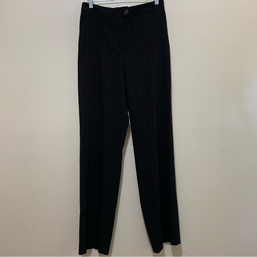 Salvatore Ferragamo Vintage  Black Wool Pants with contrast stitch size 10